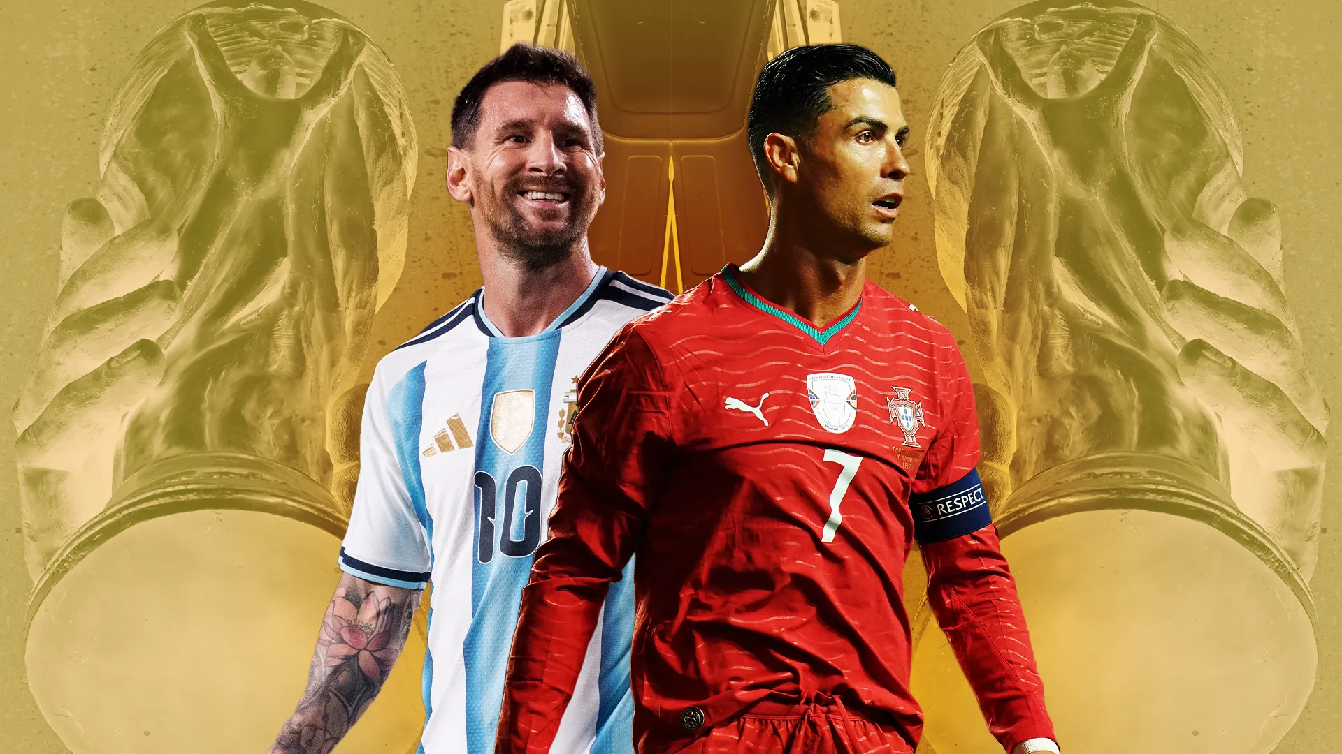 Giocatori di Inghilterra, Portogallo e Argentina durante una partita dei Mondiali 2026