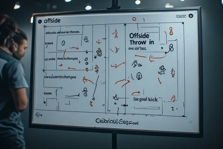 Grafica che mostra le eccezioni del fuorigioco come rimessa laterale e retropassaggio