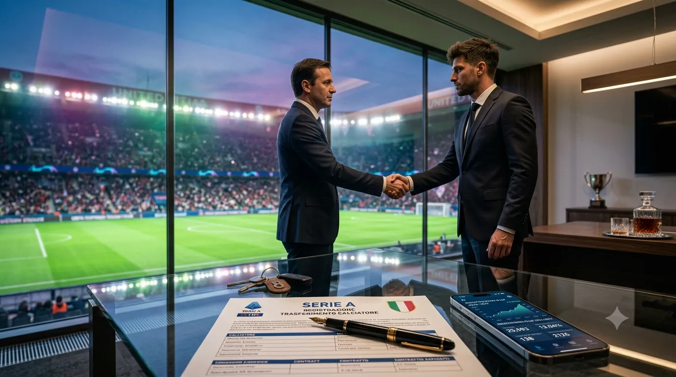 Stretta di mano tra un procuratore e un dirigente di Serie A per la rescissione consensuale del contratto